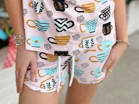 Caramel Macchiato Pajama Shorts Online Sale