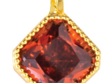 Burgundy Square Necklace Charm Sale