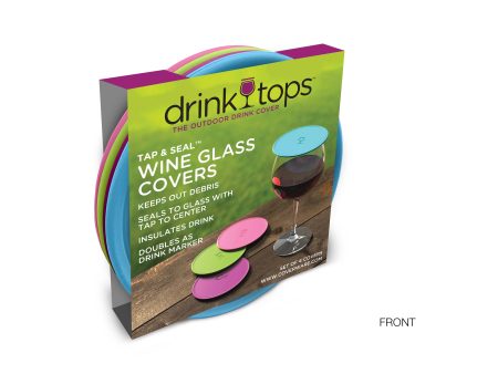 SOLID Wine Glass Covers - 4 PK: BRIGHT Sale