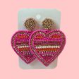 Big Striped Heart Earrings For Cheap