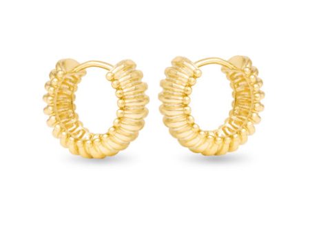 Amanda Blu + Gold Natalie Polished Raised Rib Hoop Earrings Discount