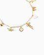 Bow Multi Gold Chunky Charm Necklace on Sale