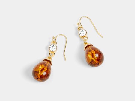 Amber Clear Stone Teardrop Bead Dangle Online Sale