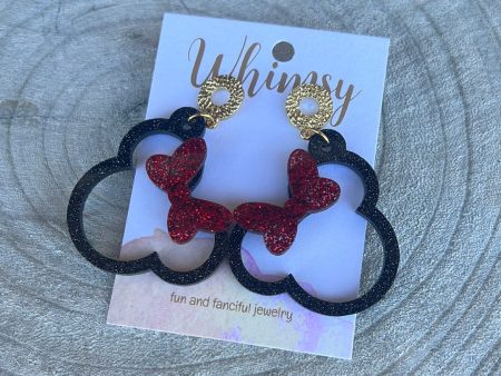 Outline Minnie Mouse Earrings Fashion