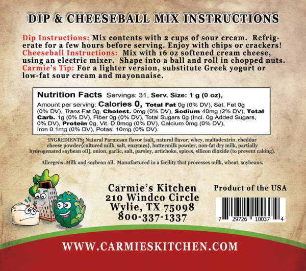 Artichoke Parmesan Dip Mix - Carmie s Kitchen Online