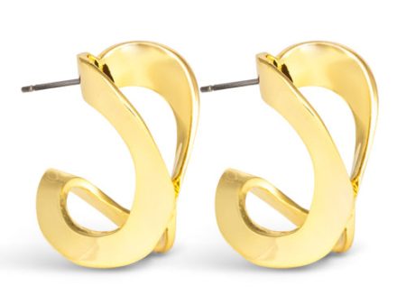 Amanda Blu + Gold Taylor Polished Folded Hoop Earrings For Cheap