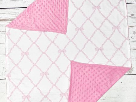 Baby Girl Pink Bow Print Blanket For Cheap