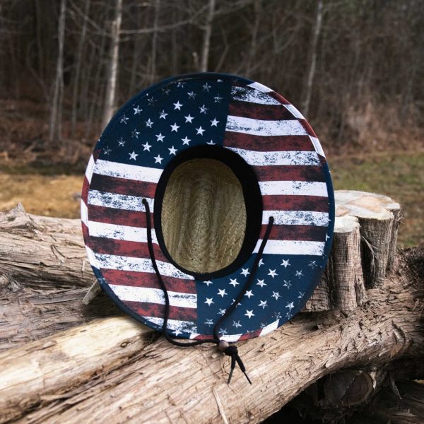 American Flag Straw Hat - True Navy on Sale