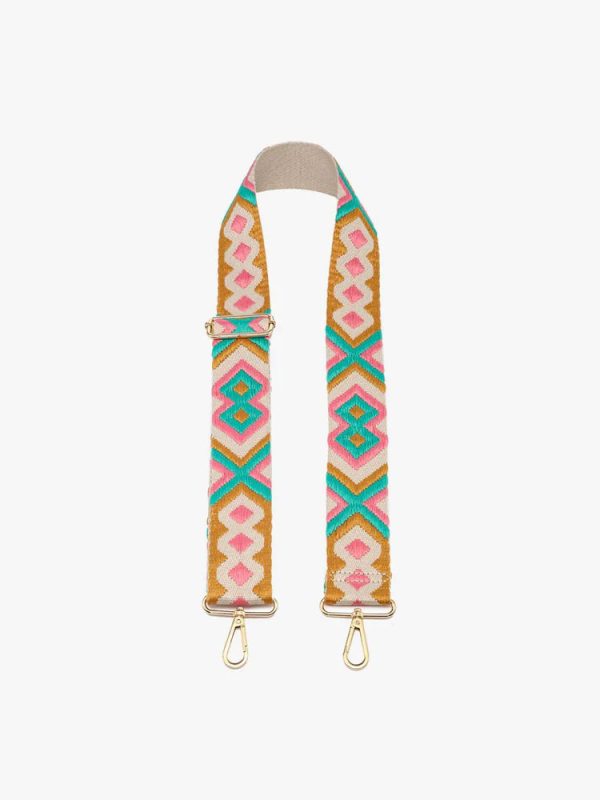 Bohemian - Pink Green Guitar Strap Discount