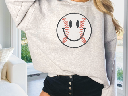 Baseball Smiley Sweatshirt Fashion