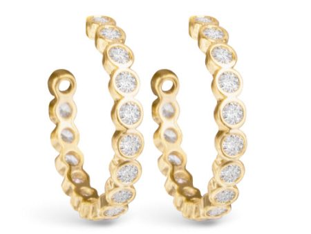 Amanda Blu + Gold Bezel set CZ Hoop Earrings For Cheap