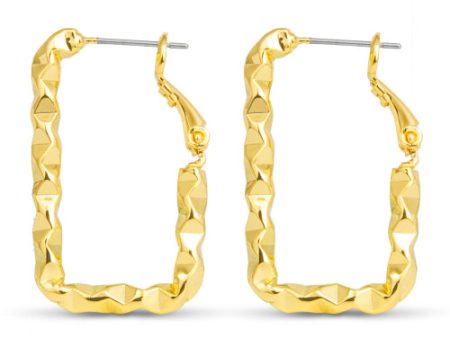 Amanda Blu + Gold Gianna Polished Twisted Rectangle Hoop Earrings Cheap