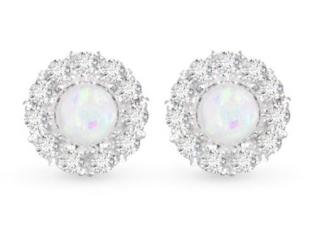 Amanda Blu + Silver Small Opal Round Stud Earrings For Discount