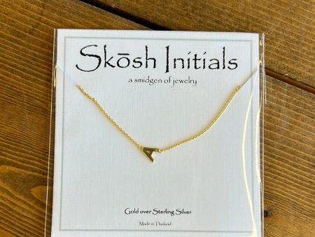 Skosh Sideways Initial Gold Necklaces For Discount