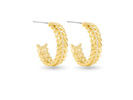 Amanda Blu + Gold Kylie Polished Feather Hoop Earrings For Sale