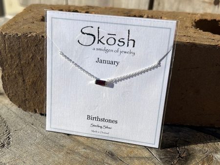 Silver Baguette Birthstone Necklace Supply