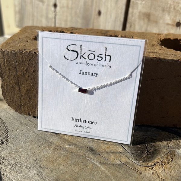 Silver Baguette Birthstone Necklace Supply