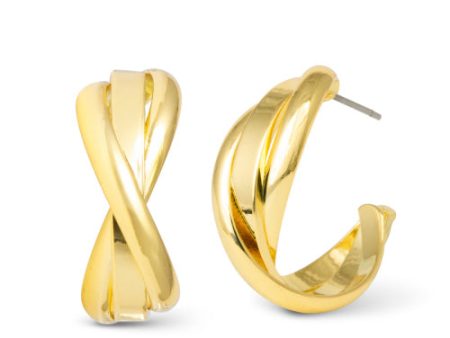 Amanda Blu + Gold Grace Polished Twist Huggie Earrings on Sale