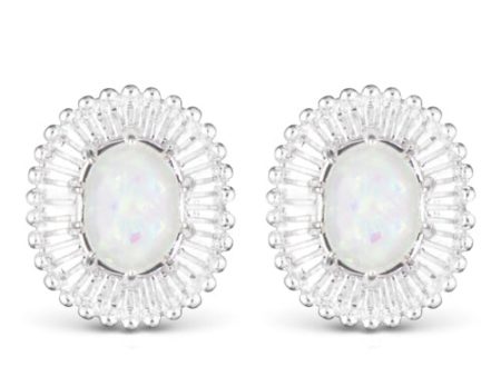 Amanda Blu + Silver Oval Opal Stud Cheap