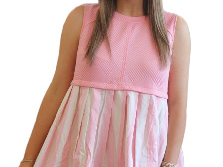 Bubble Pink Mixed Sleeveless Mini Dress Sale