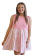 Bubble Pink Mixed Sleeveless Mini Dress Sale