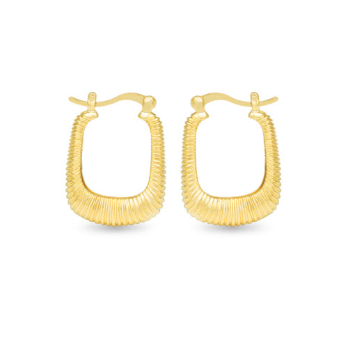 Amanda Blu + Gold Angelina Polished Ribbed Square Hoop Earrings on Sale