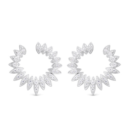 Amanda Blu + Silver Marquis Sunburst Open Circle Earrings Online