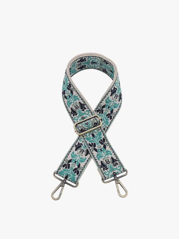 Boho Vine - Green Navy Teal Guitar Strap Fashion