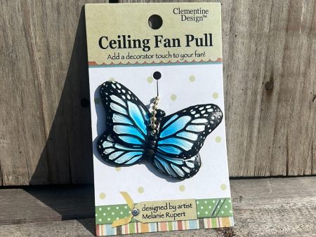 Blue Butterfly Fan Pull Hot on Sale