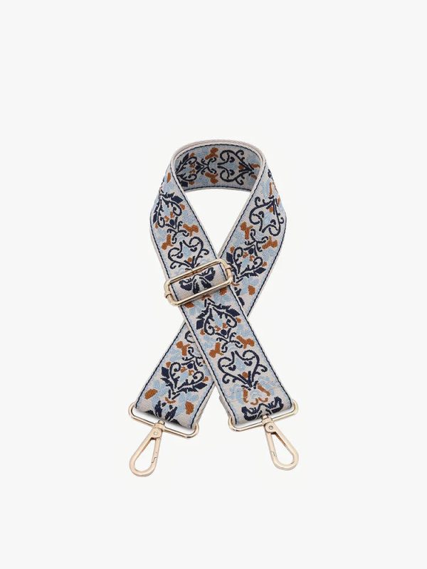 Boho Vine - Navy Light Blue Guitar Strap Online Hot Sale