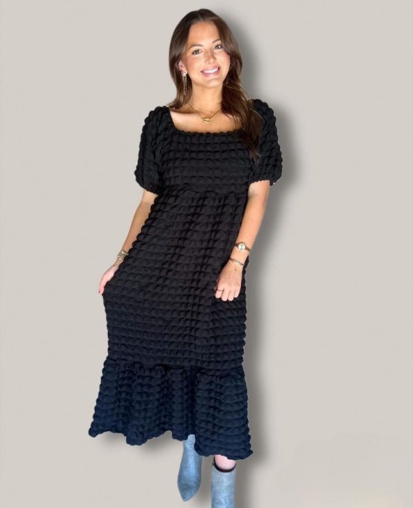 Black Maxi Bubble Dress Online Hot Sale