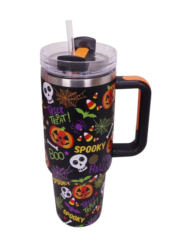 Black Happy Halloween 40 Oz Tumbler Online