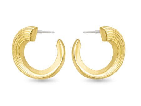 Amanda Blu + Gold Caroline Polished Ribbed Twist Huggie Earrings Online now