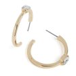 Baguette Stone Set Hoop Earring - Clear Gold: Clear Gold on Sale