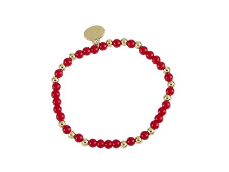 4MM Gold Ball Water Resistant Glass Stone Garnet Red Fashion