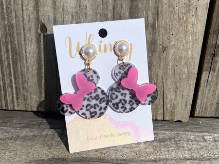 Animal Print Minni Mouse Earrings Discount