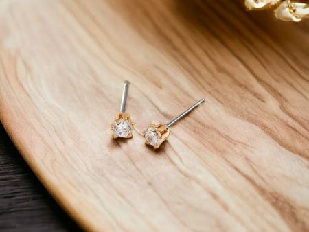 3mm Gold Cubic Zirconia Earrings Discount