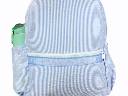 Baby Blue Seersucker Backpack Fashion