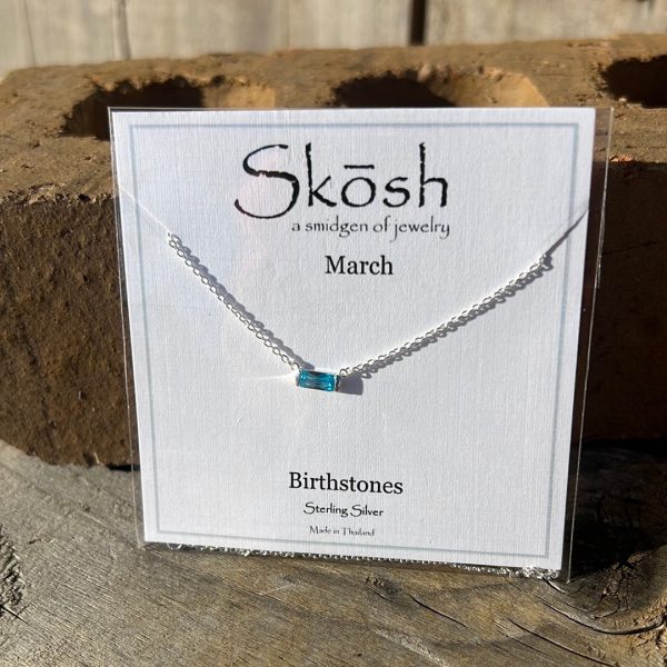 Silver Baguette Birthstone Necklace Supply