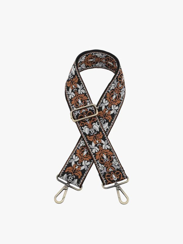 Boho Vine - Black Camel Grey Guitar Strap Hot on Sale