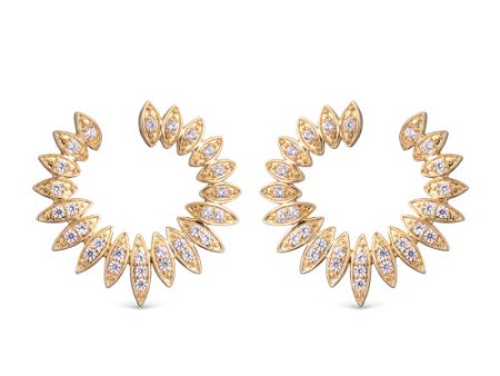 Amanda Blu + Gold Marquis Sunburst Open Circle Earrings Discount