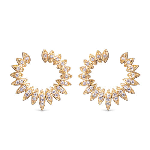 Amanda Blu + Gold Marquis Sunburst Open Circle Earrings Discount