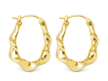 Amanda Blu + Gold Hailey Polished Twisted Oval Hoop Earrings on Sale