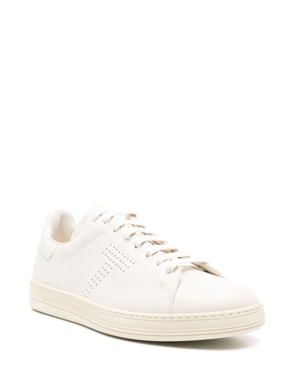 Perforated-Logo Leather Sneakers Online