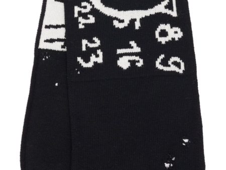 Numbers-Motif Virgin Wool Scarf Supply