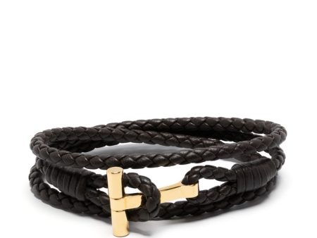 T-Plaque Leather Bracelet Online Hot Sale