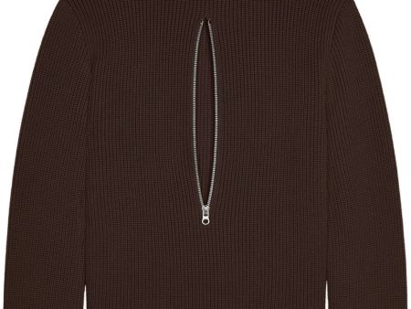 Zipped Ribbed Wool Sweater Sale