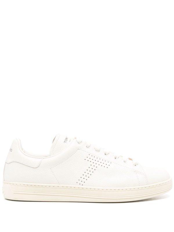 Perforated-Logo Leather Sneakers Online